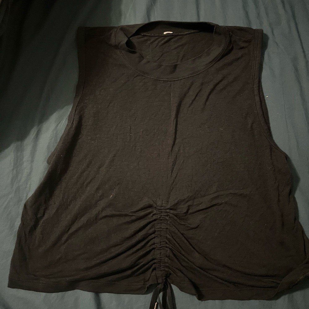 Lululemon Sleeveless Black Ruched Top